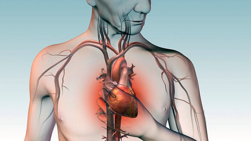 Dolor debajo de la escápula y dolor opresivo detrás del esternón con enfermedad cardíaca
